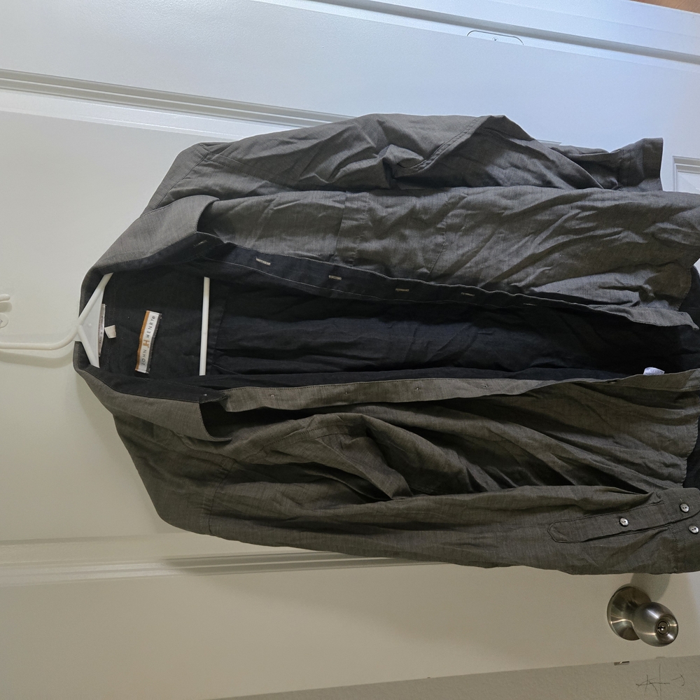 Gray Lightweight Shirt Jacket Casual Style